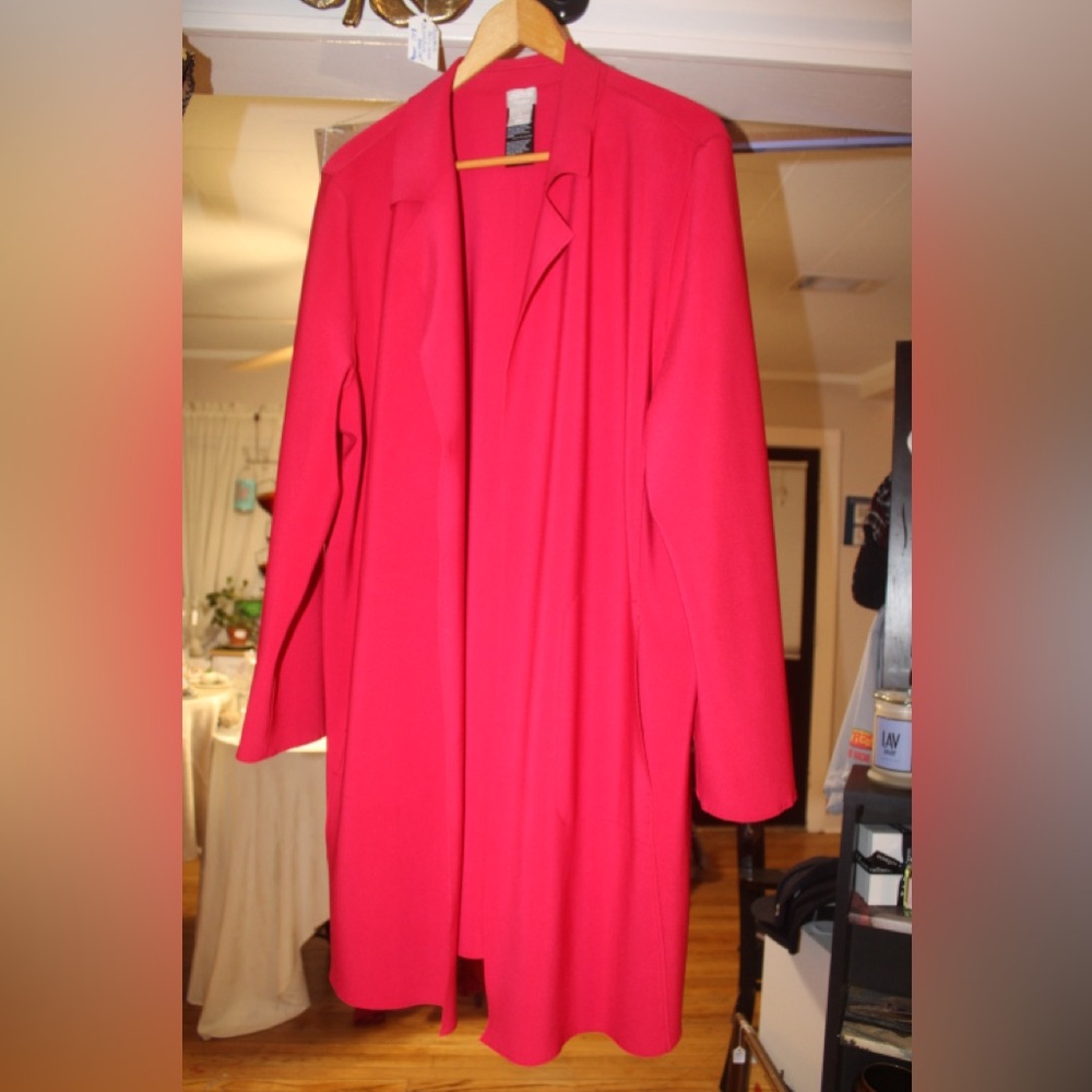 Chico's Size 3 Red Jacket Coat long